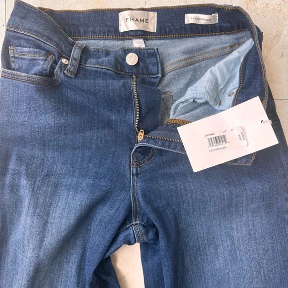 Frame Le Slim Palazzo Raw After Blue Jeans size 27 - Picture 7 of 15